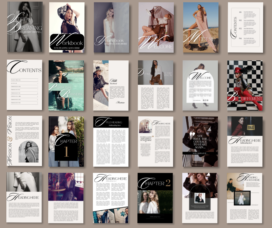 Millie Bold and Luxury Canva Template Design Ebook Workbook with MRR Resell