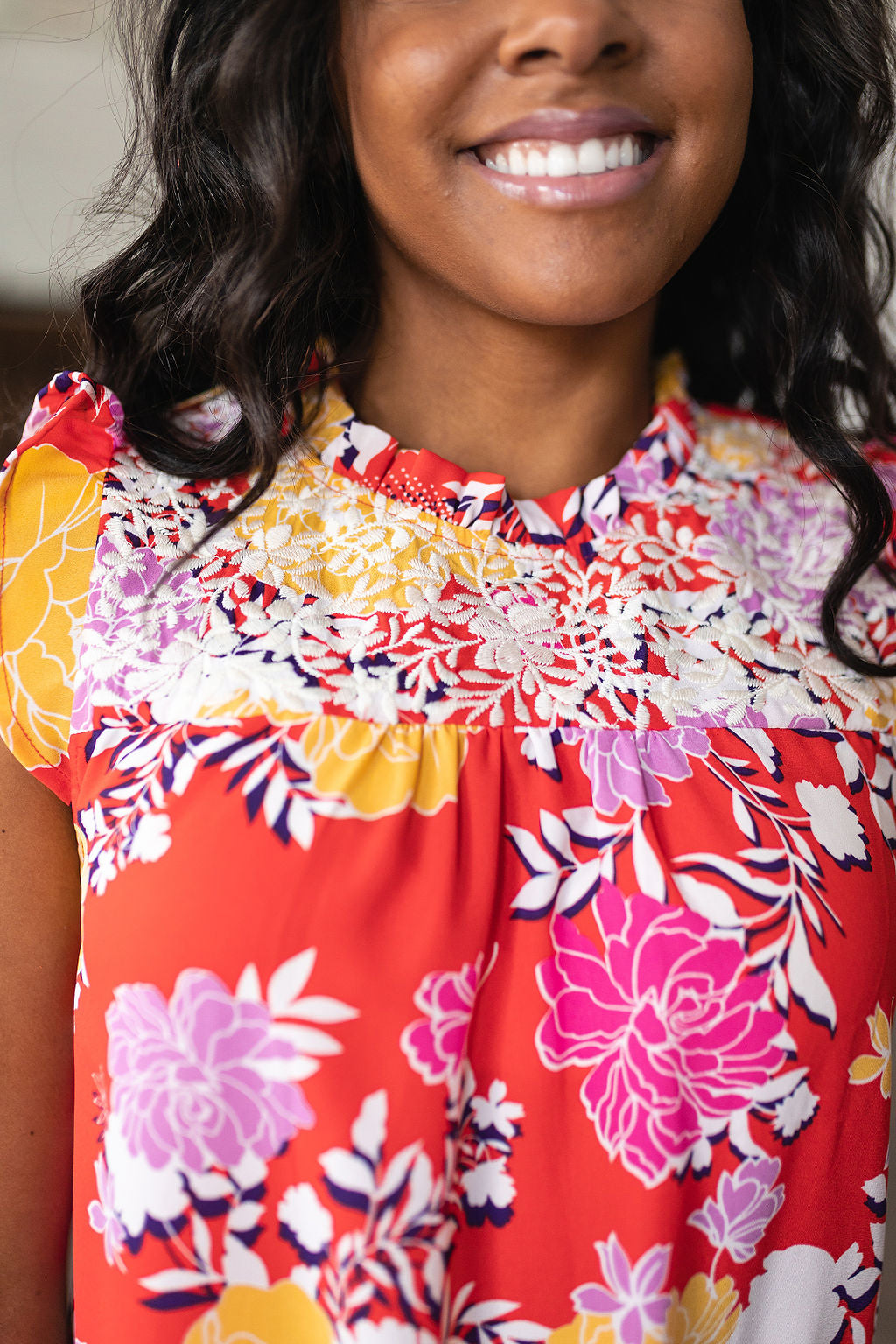 Among The Flowers Floral Top