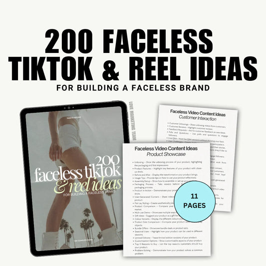 200 Faceless TikTok & Instagram Reel Ideas | MRR | Master Resell Rights