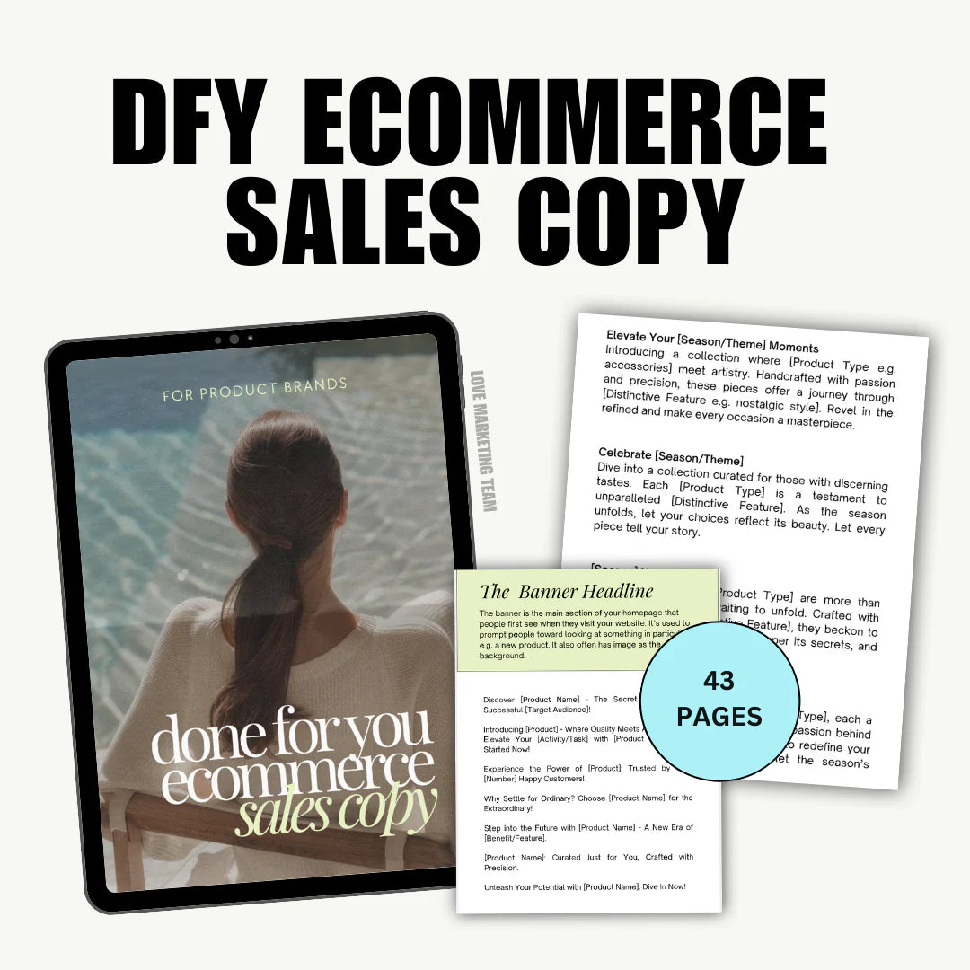 DFY Ecommerce Website Sales Copy Ebook