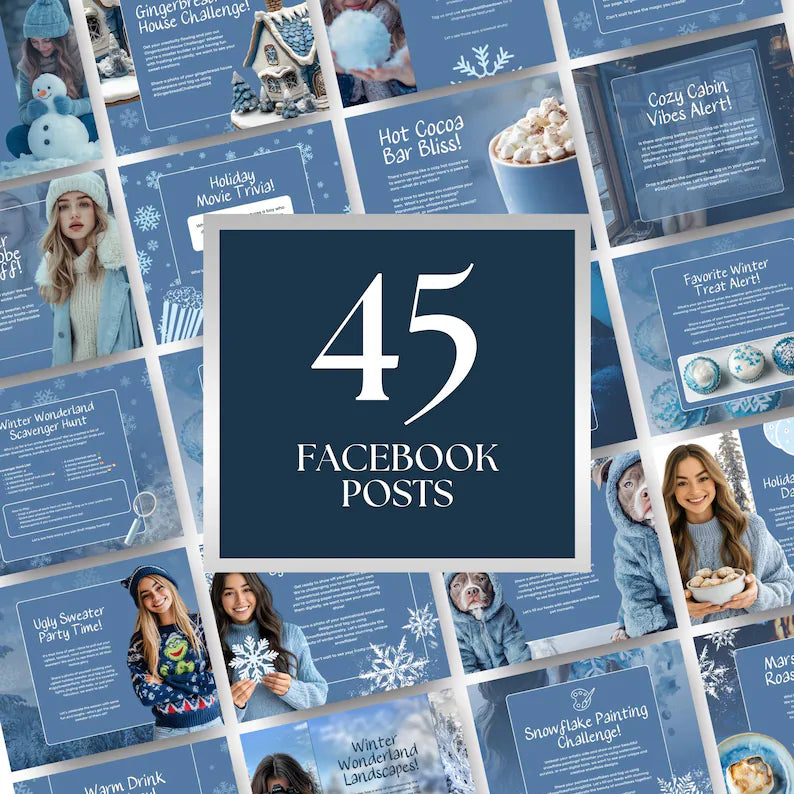 Winter Edition Seasonal Fun Interactive Social Media Templates Editable Engagement Posts for Facebook Group