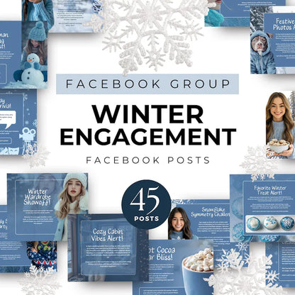 Winter Edition Seasonal Fun Interactive Social Media Templates Editable Engagement Posts for Facebook Group